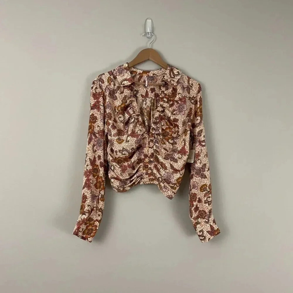 Free People I Got You Floral Top in Vintage Combo Size Medium